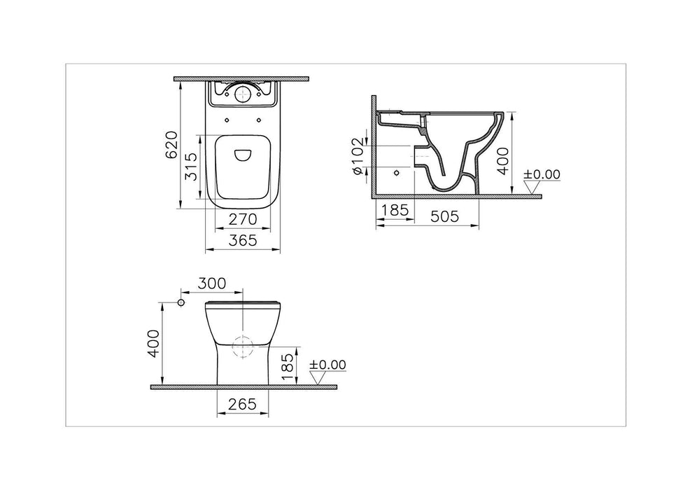 Integra Square Rim-ex белый унитаз напольный комплект