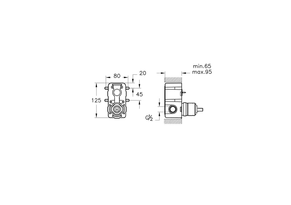 Origin черный встроенный смеситель для ванны/душа комплект
