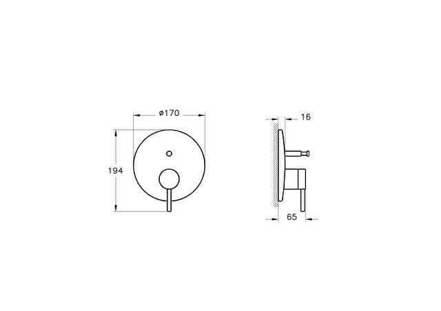 Origin черный встроенный смеситель для ванны/душа комплект