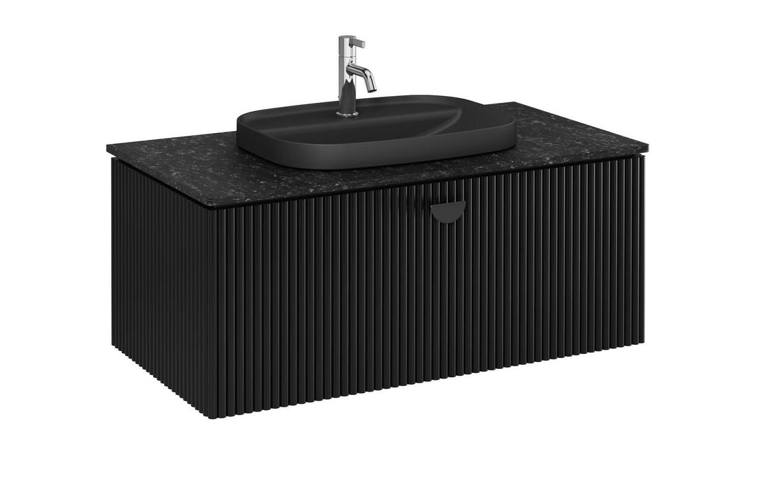 Isvea Infinity Art тумба с раковиной в комплекте 100см черный