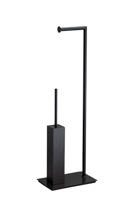 Отдельностоящий ёршик с подставкой для туалетной бумаги квадратный черный