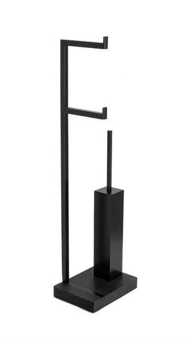 Отдельностоящий ёршик с подставкой для туалетной бумаги квадратный черный