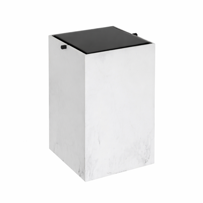 Урна квадратный кварцевый белый-черный