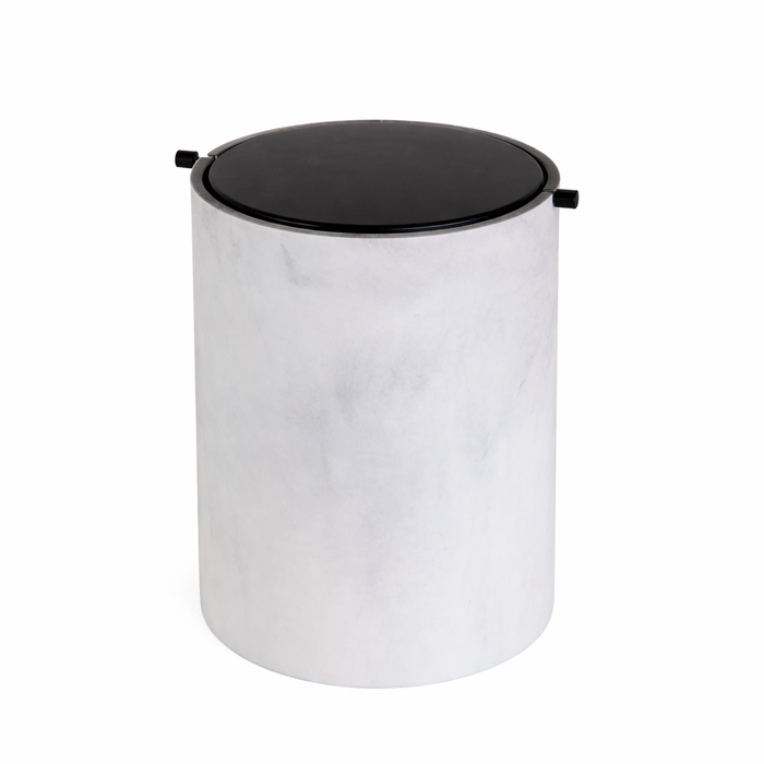 Урна круглый кварцевый белый-черный