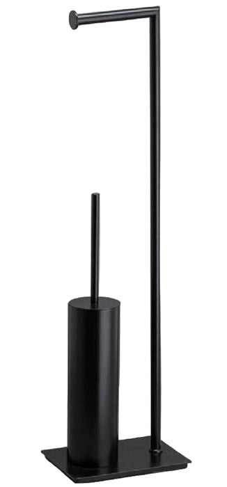 Отдельностоящий ёршик с подставкой для туалетной бумаги круглый черный