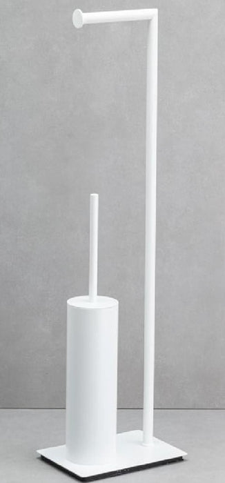 Отдельностоящий ёршик с подставкой для туалетной бумаги белый