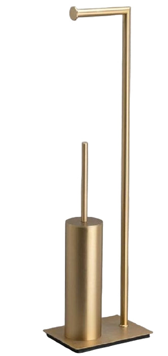 Отдельностоящий ёршик с подставкой для туалетной бумаги матовое золото