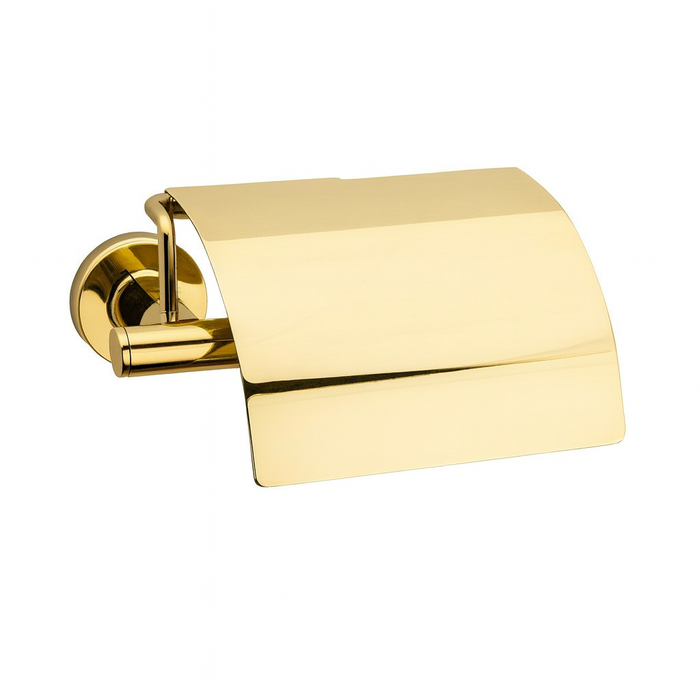 Hoop подставка для туалетной бумаги с крышкой золотой