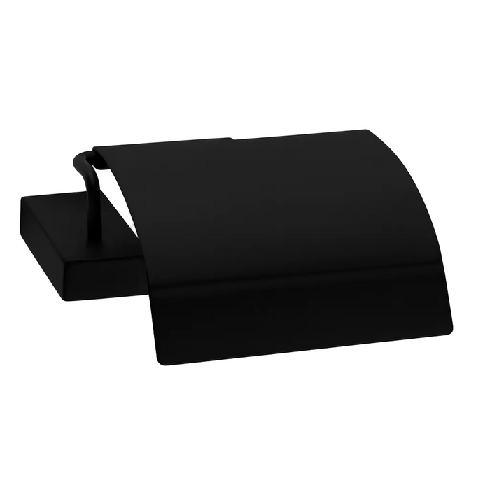 Flat подставка для туалетной бумаги с крышкой черный