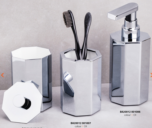 Стакан, подставка для ватного диска и диспенсер для жидкого мыла хромированный комплект