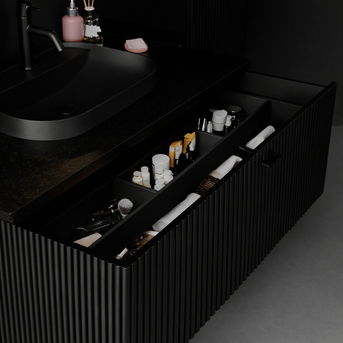 Isvea Infinity Art тумба с раковиной в комплекте 100см черный