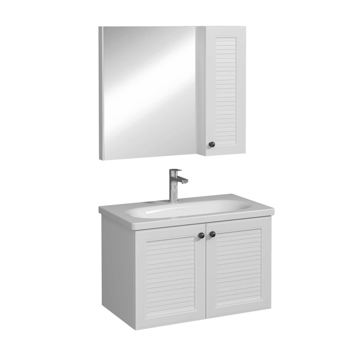 Isvea Mergo тумба с раковиной и зеркалом в комплекте 80см белый