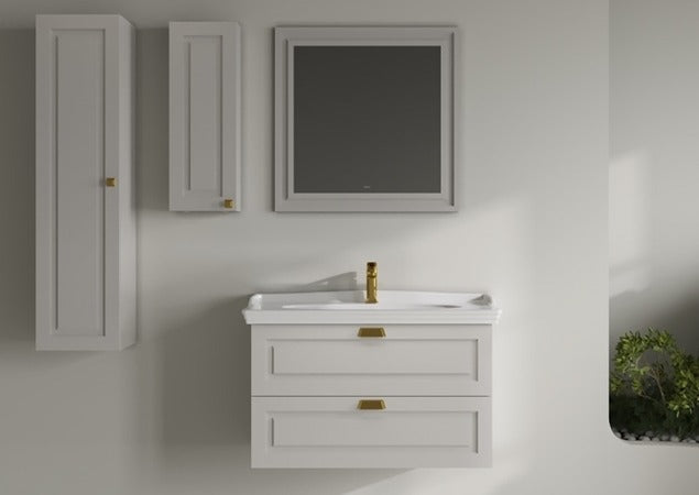 Isvea Valentia тумба с раковиной и зеркалом в комплекте 90см светло-коричневый